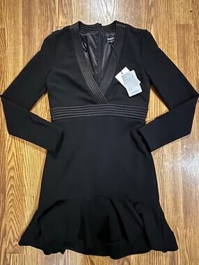 NWT Bardot Nordstrom Black Classy Formal Work Office Professional Midi Dress